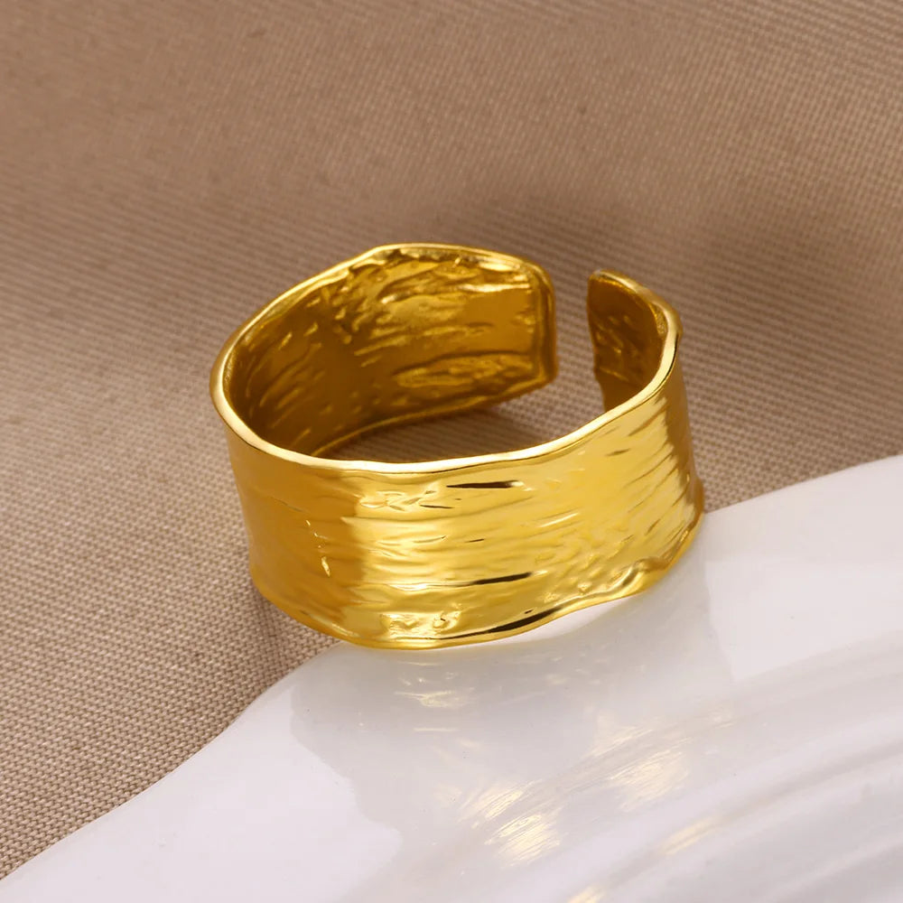 Golden Edge Open Ring