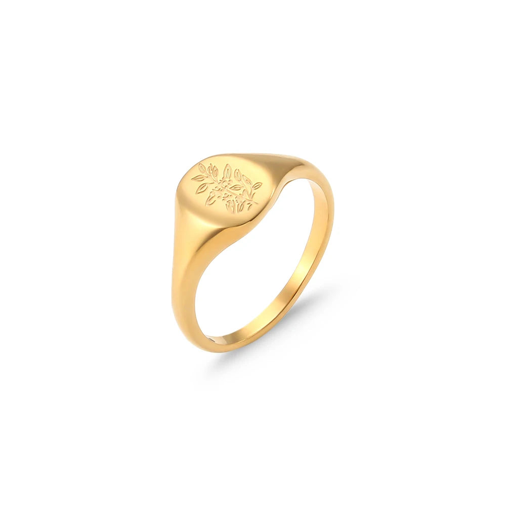 Golden Bloom Signet Ring