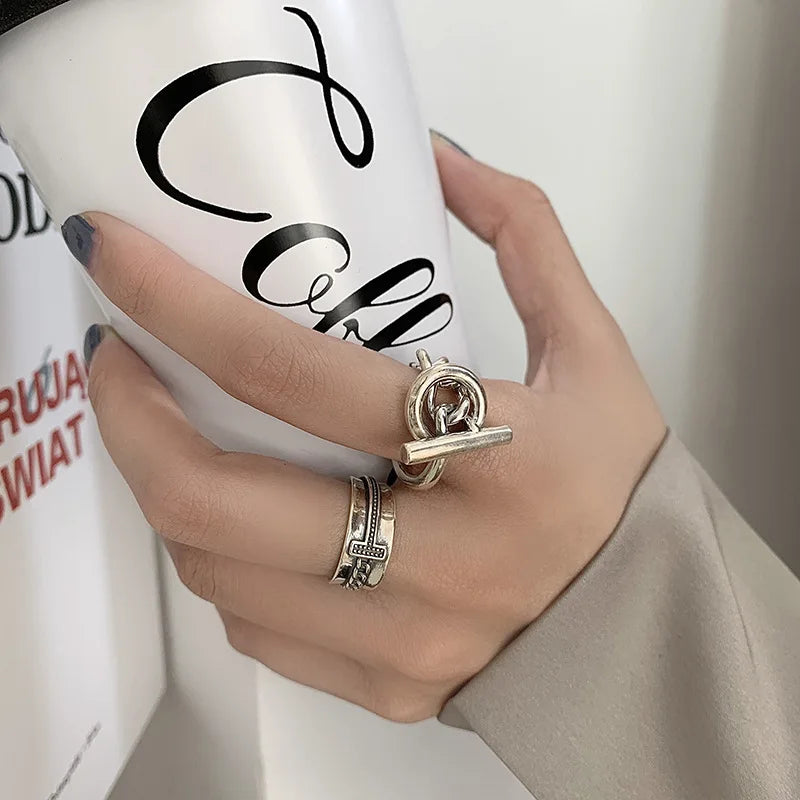 Vintage Geometric Charm Ring