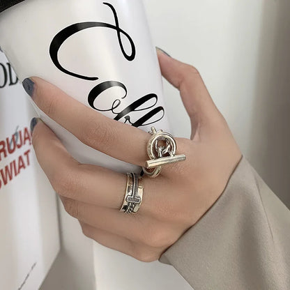 Vintage Geometric Charm Ring