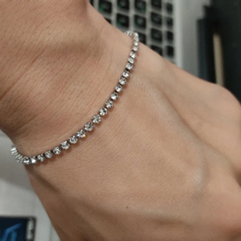 Silver CZ Tennis Chain Bracelet