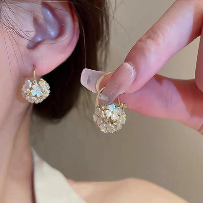 Celeste Pearl Circle Earrings