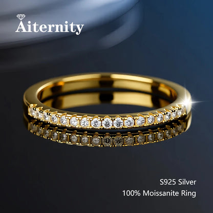 Sterling Moissanite Wedding Band
