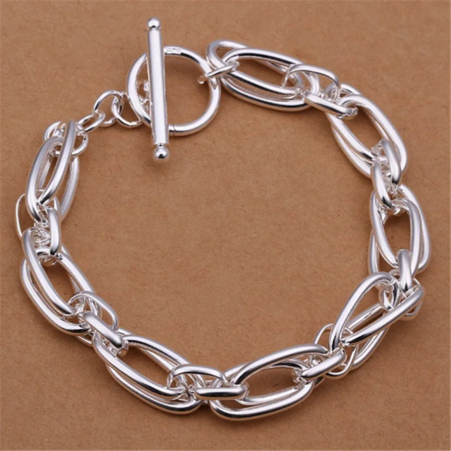 Celeste Square Chain Silver Bracelet
