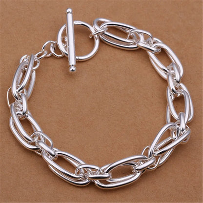 Celeste Square Chain Silver Bracelet