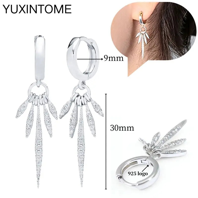 Celeste Crystal Silver Hoops