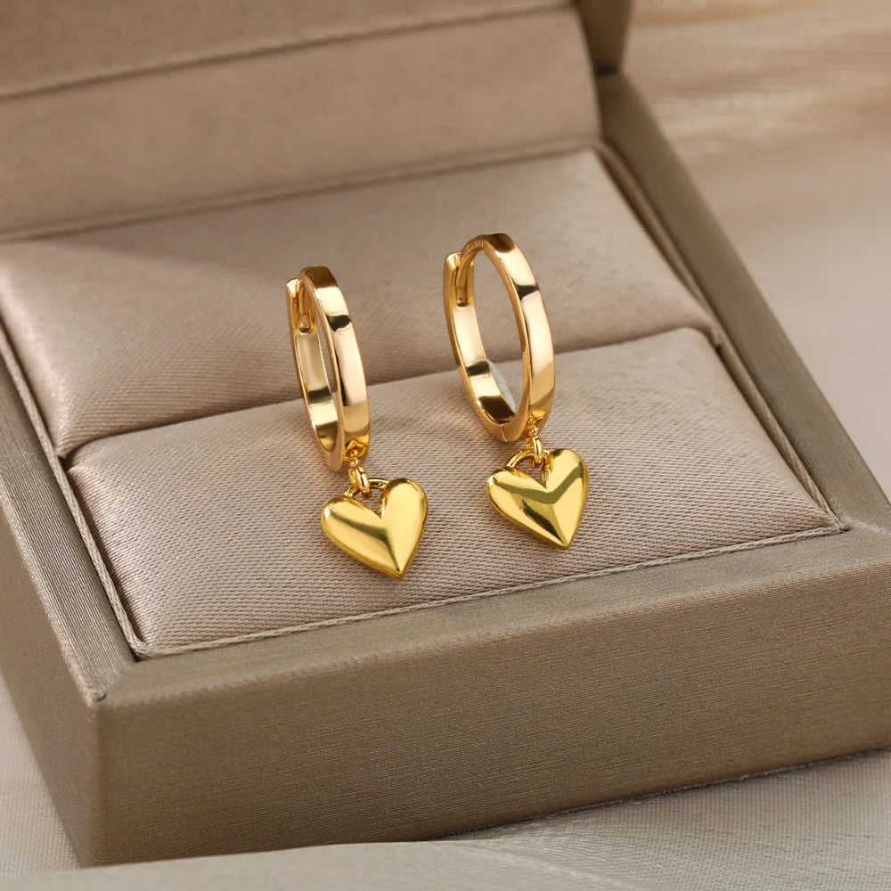 Celeste Heart Hoop Earrings