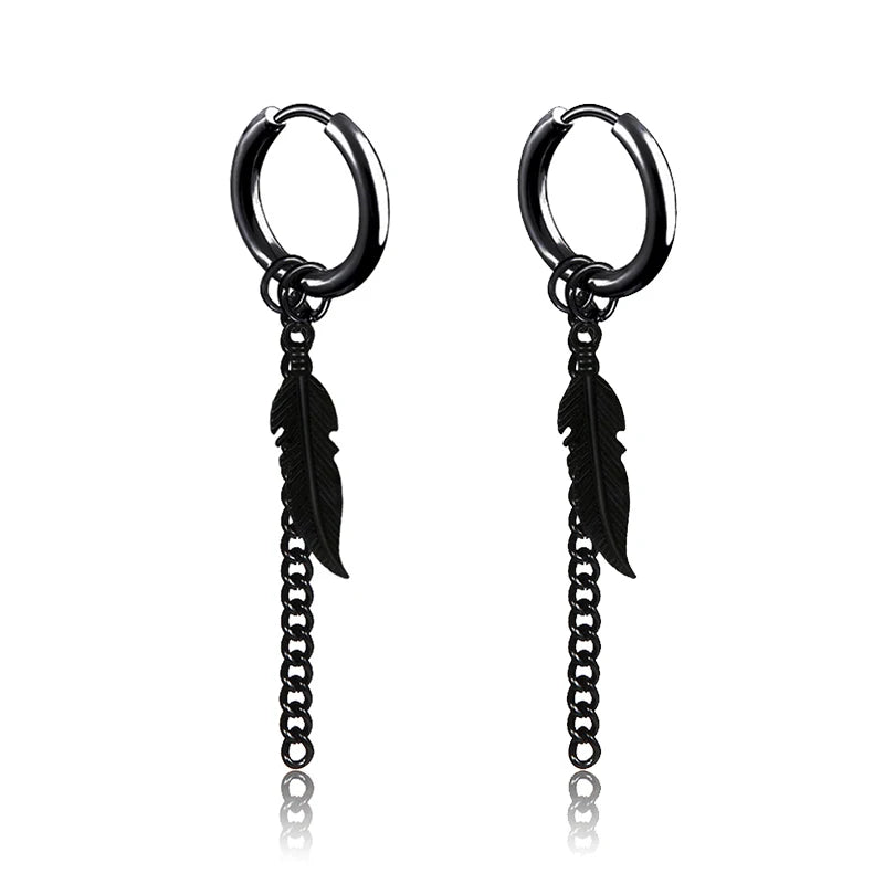 Celeste Cross Feather Studs