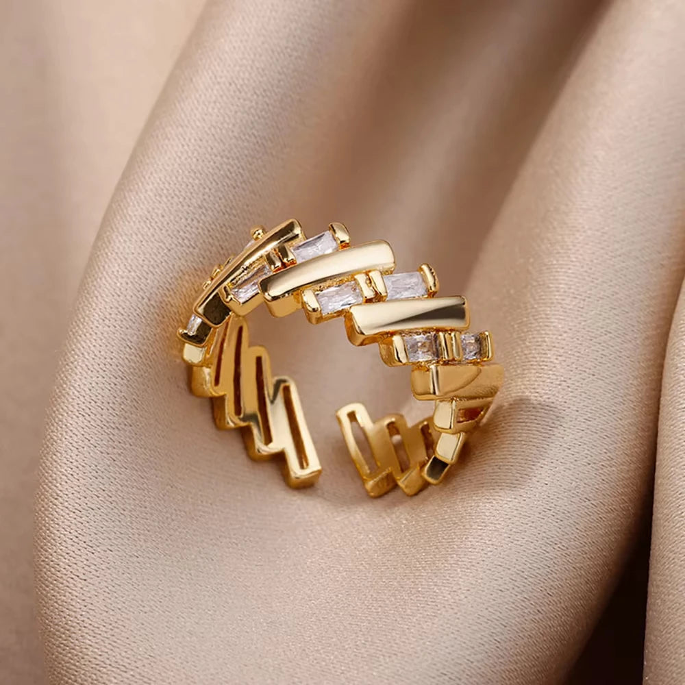 Golden Geo Glow Ring
