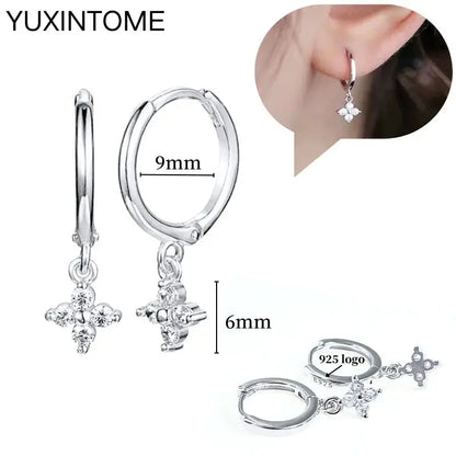 Celeste Crystal Silver Hoops