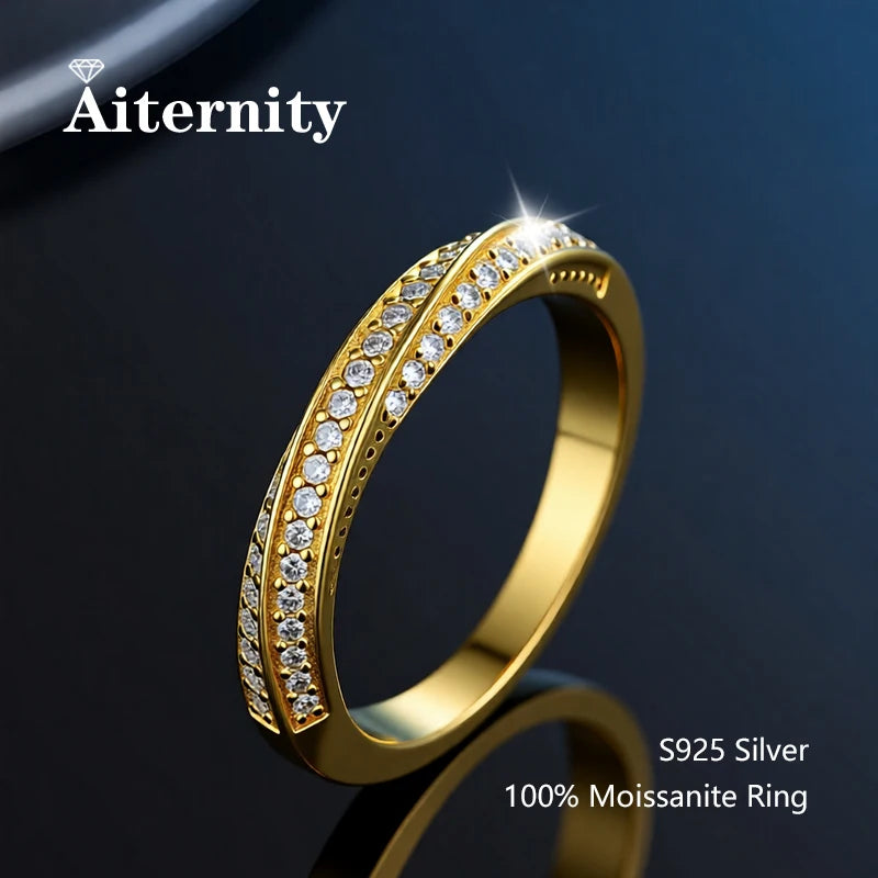 Sterling Moissanite Wedding Band