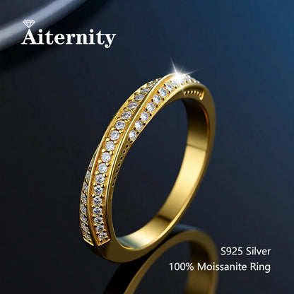 Sterling Moissanite Wedding Band