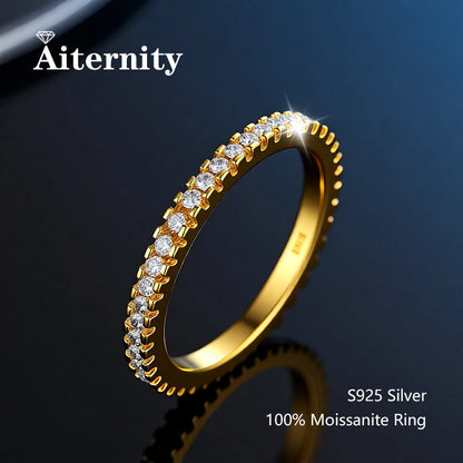 Sterling Moissanite Wedding Band