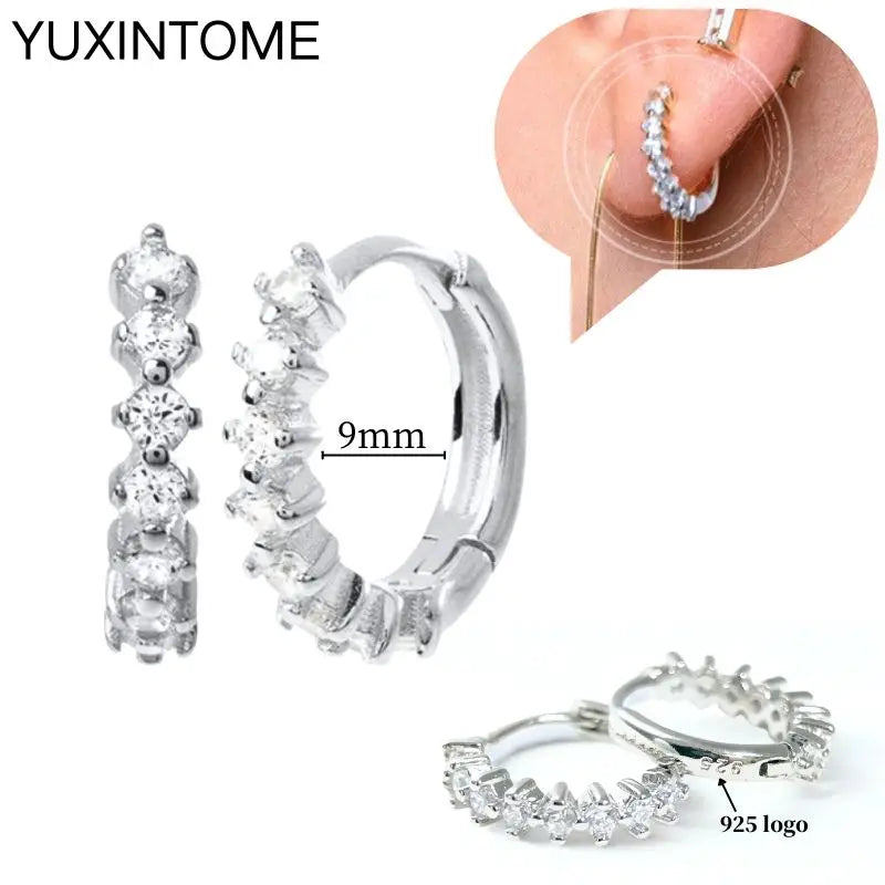 Celeste Crystal Silver Hoops