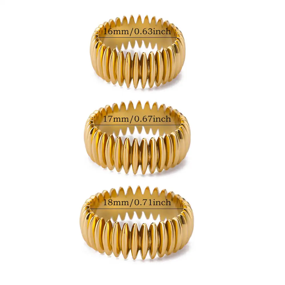 Gold Stripe Statement Ring