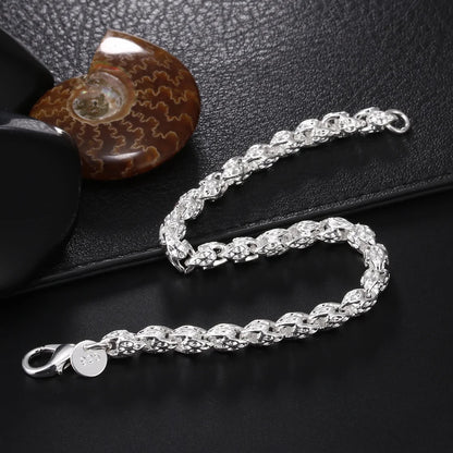 Celeste Square Chain Silver Bracelet
