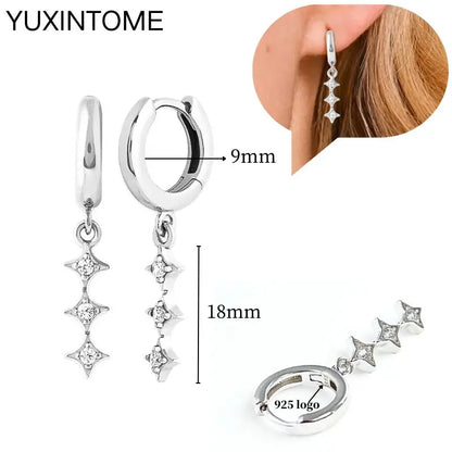 Celeste Crystal Silver Hoops