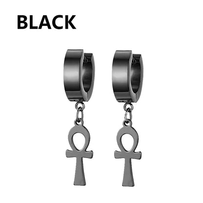 Celeste Black Steel Studs