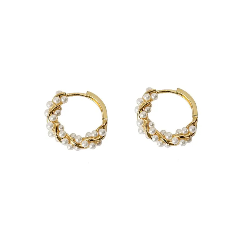 Celeste Pearl Circle Earrings