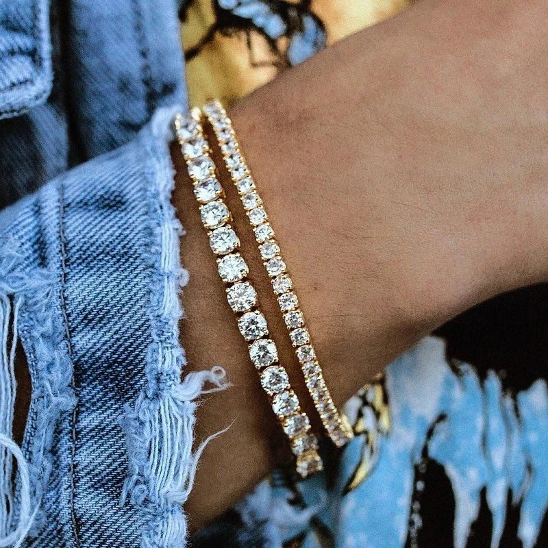 Silver CZ Tennis Chain Bracelet