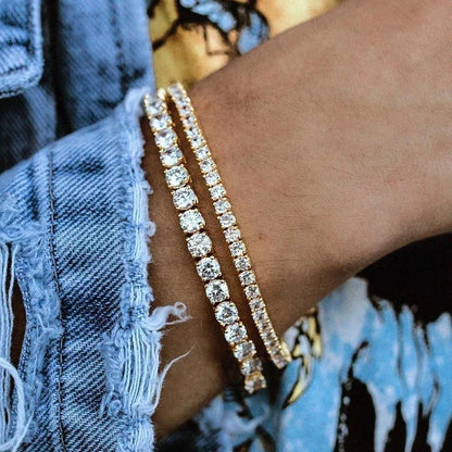 Silver CZ Tennis Chain Bracelet