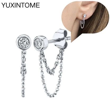 Celeste Crystal Silver Hoops