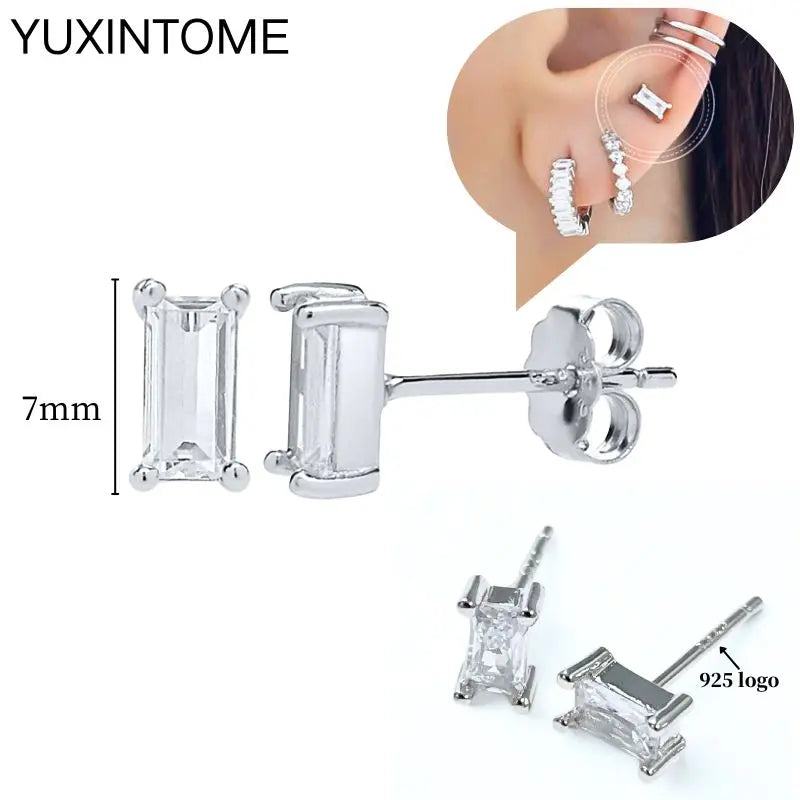 Celeste Crystal Silver Hoops