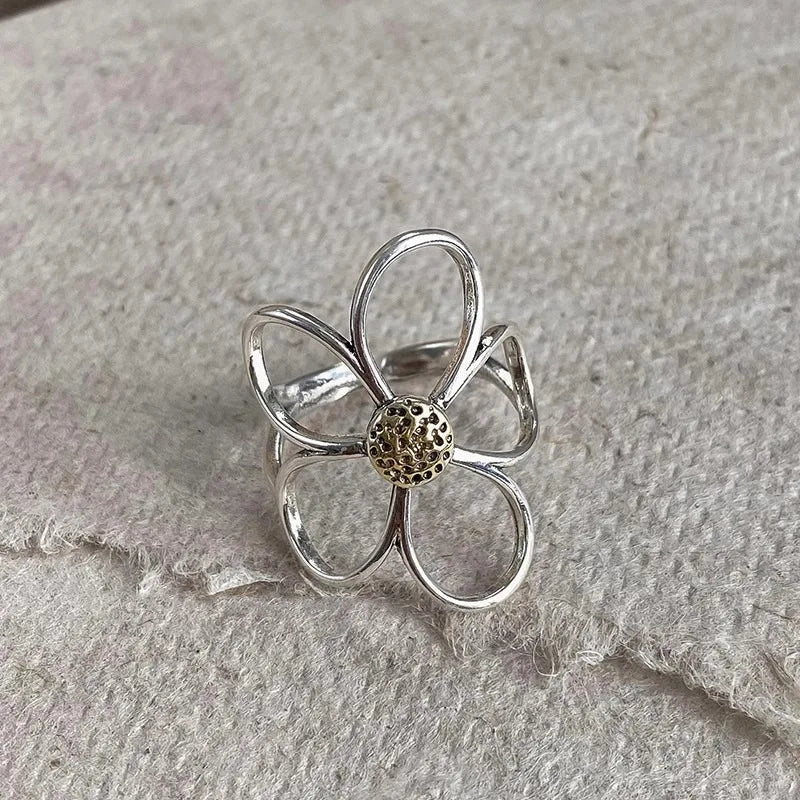 Retro Floral Sterling Ring
