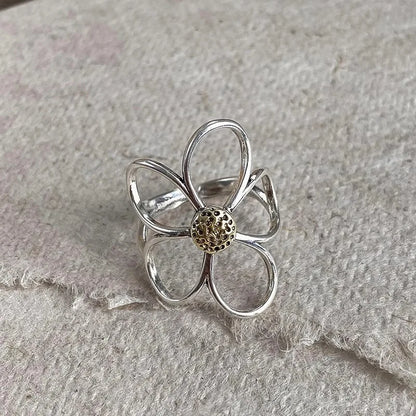 Retro Floral Sterling Ring