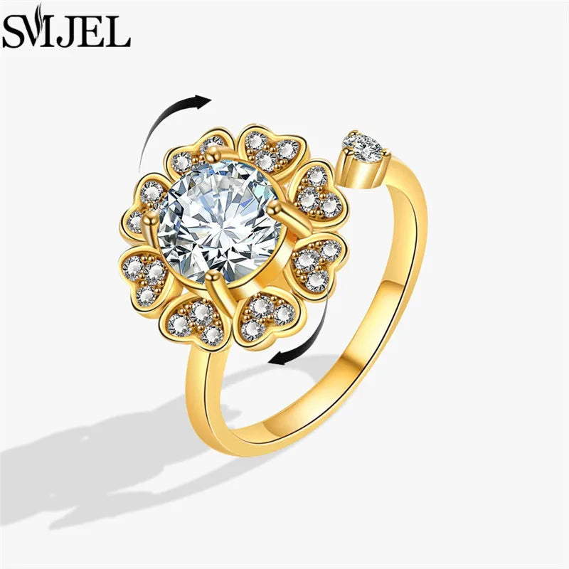 Rotating Charm Anxiety Ring