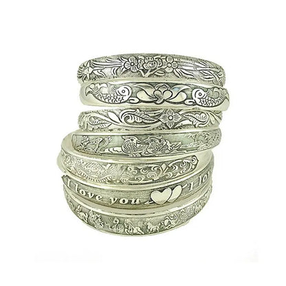 Retro Tibetan Silver Bangle