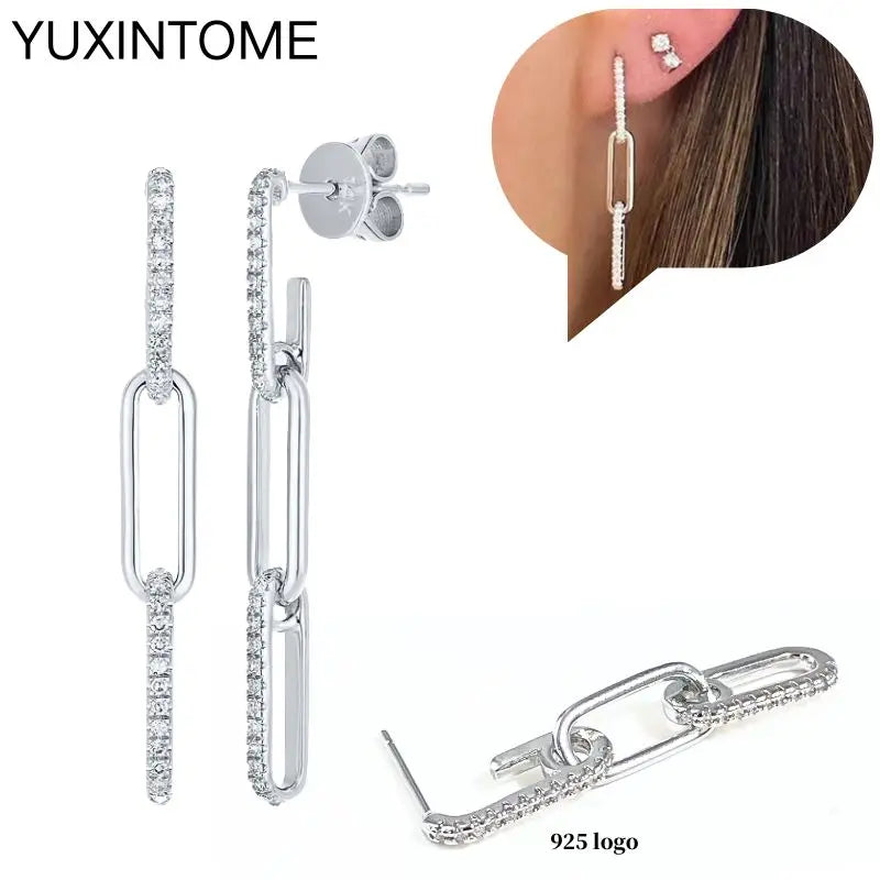 Celeste Crystal Silver Hoops