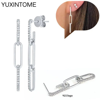 Celeste Crystal Silver Hoops