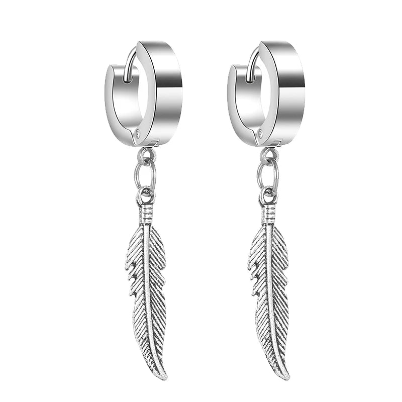 Celeste Cross Feather Studs