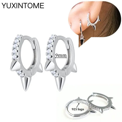 Celeste Crystal Silver Hoops