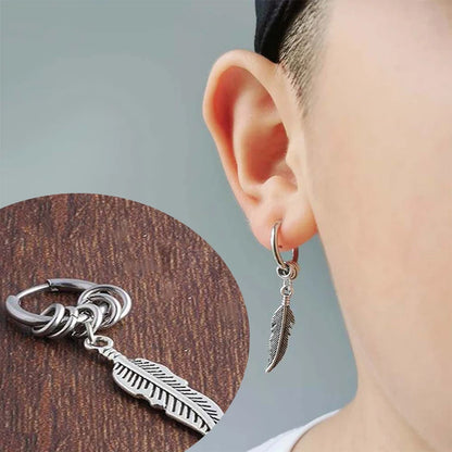 Celeste Cross Feather Studs