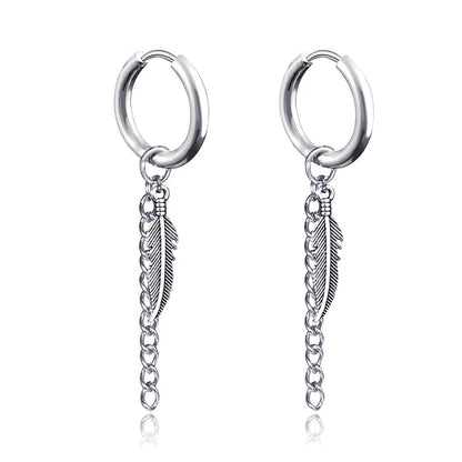 Celeste Cross Feather Studs