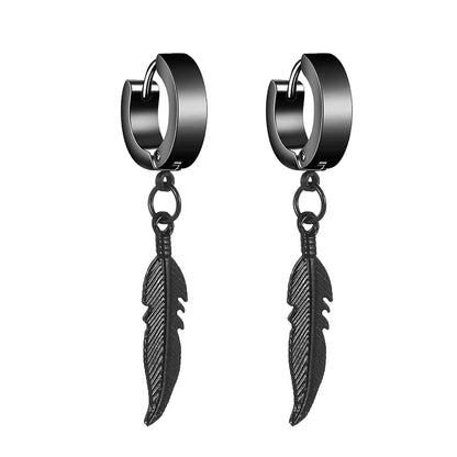 Celeste Cross Feather Studs