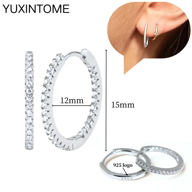 Celeste Crystal Silver Hoops