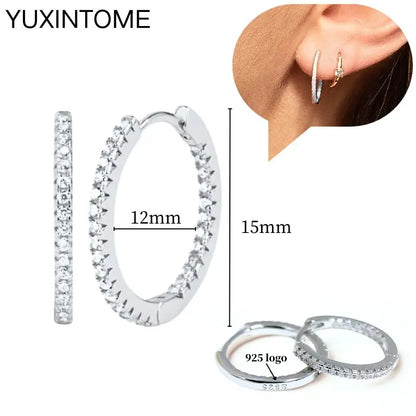 Celeste Crystal Silver Hoops