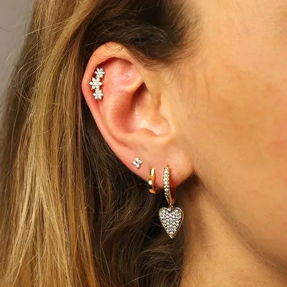 Celeste Crystal Silver Hoops