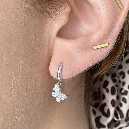 Celeste Crystal Silver Hoops