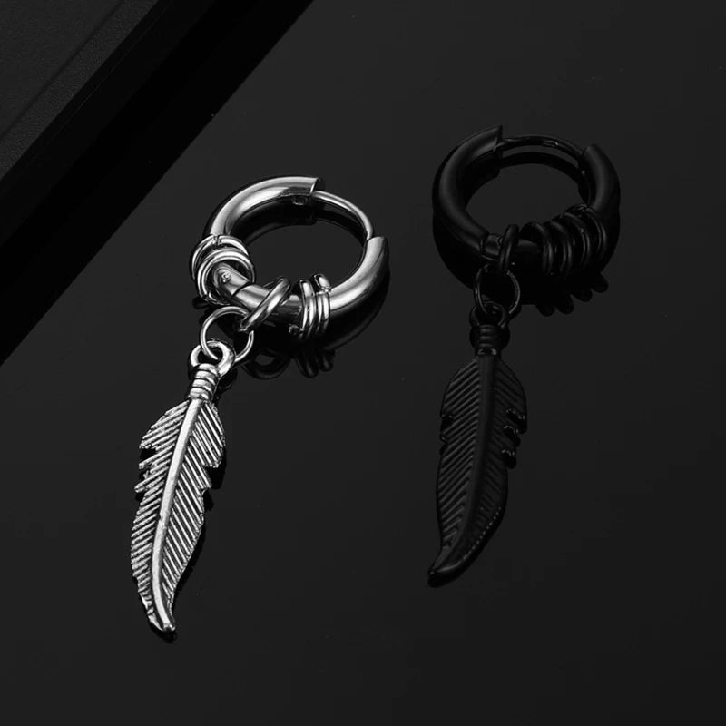 Celeste Cross Feather Studs