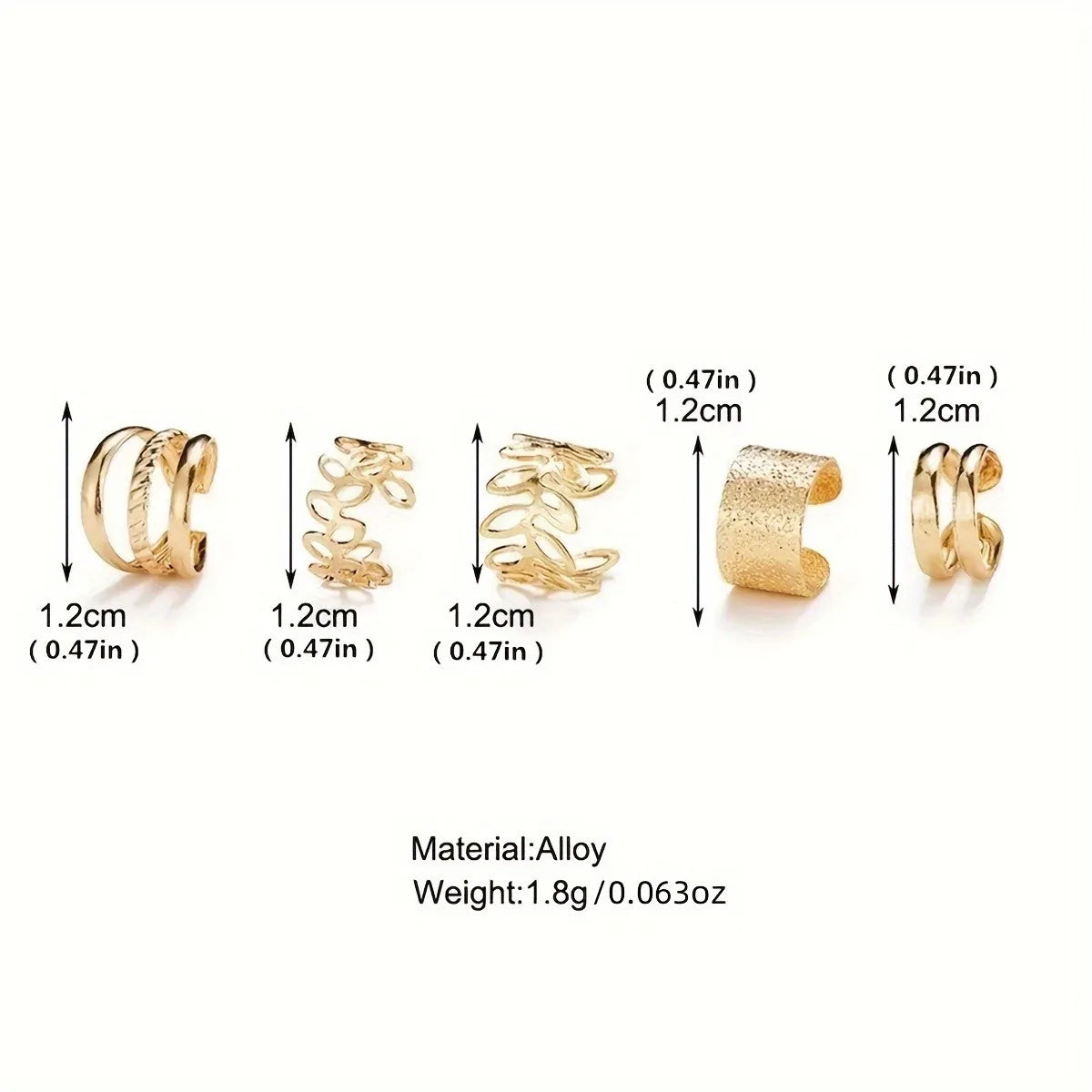 Celeste Leaf Ear Cuff Set