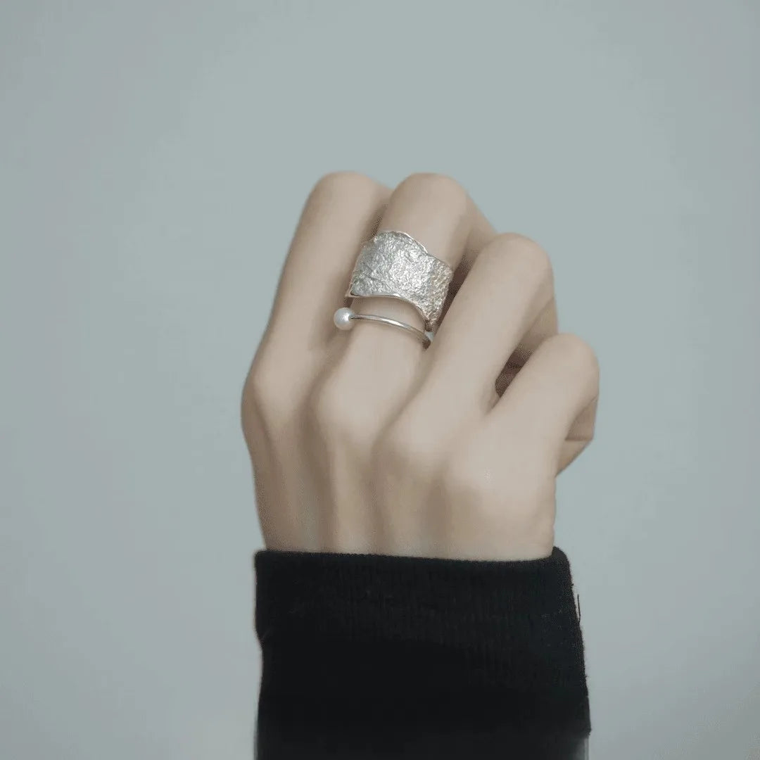 Celeste Double Wave Silver Ring