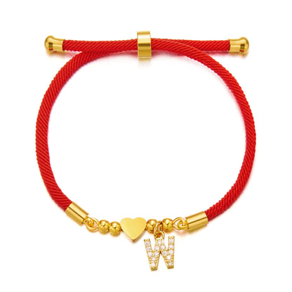 Celeste Heart Initial Rope Bracelet