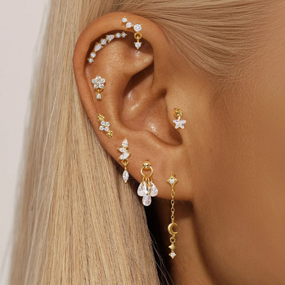 Celeste Moonstar Tassel Stud