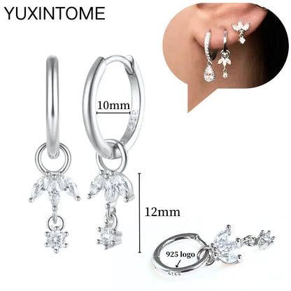 Celeste Crystal Silver Hoops