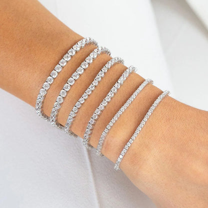 Silver CZ Tennis Chain Bracelet