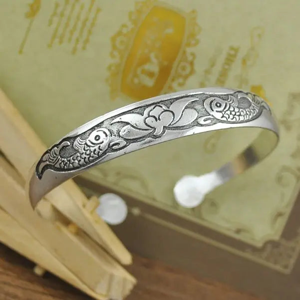 Retro Tibetan Silver Bangle